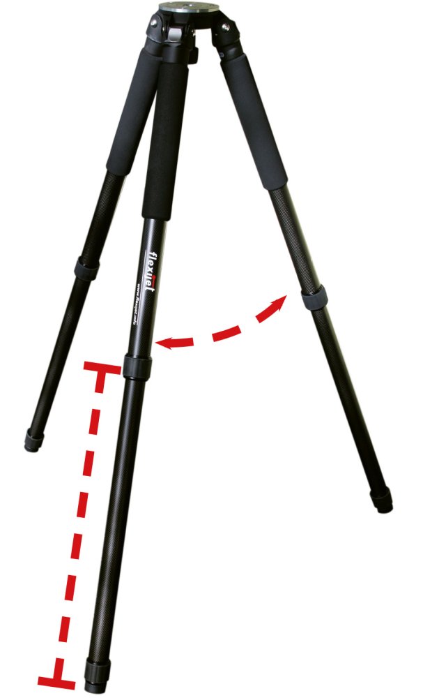 Flexijet tripod with 1 leg segment extended