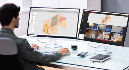 Flexijet Viewer and FlexiCAD on desktop computer