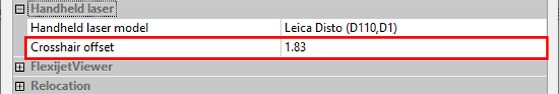 General Preferences with Handheld Laser Crosshair Offset highlighted