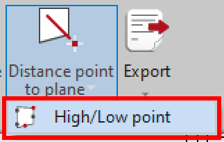 High/low point button highlighted