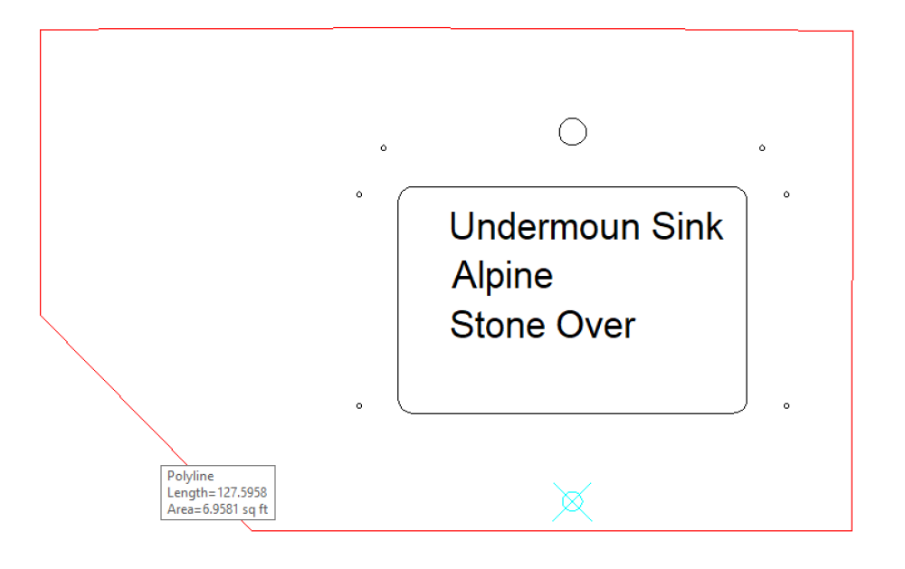 Hover over polyline showing length and area