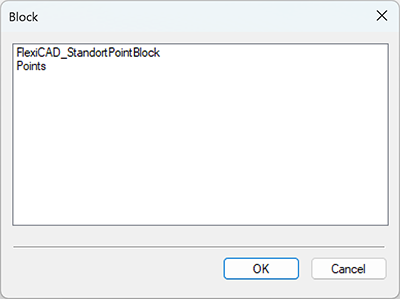 Insert block dialog window