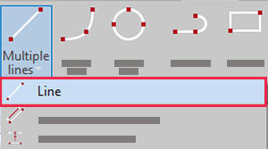 Line button in FlexiCAD