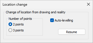 Location from Drawing and Reality dialog window