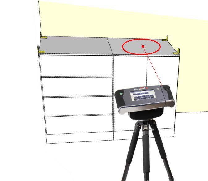 Measuring a countertop - Where to set a plane image with Flexijet