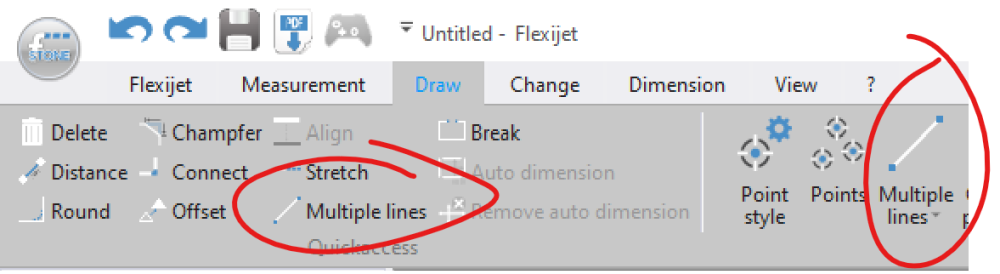 Multiple Lines button
