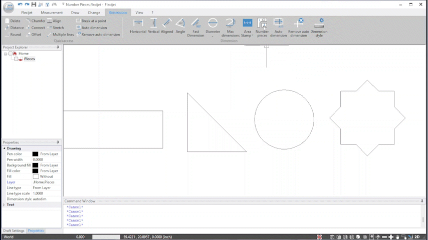 Number pieces function gif