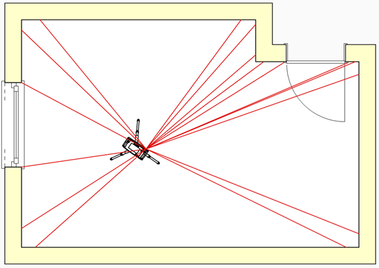 Flexijet positioned in a room