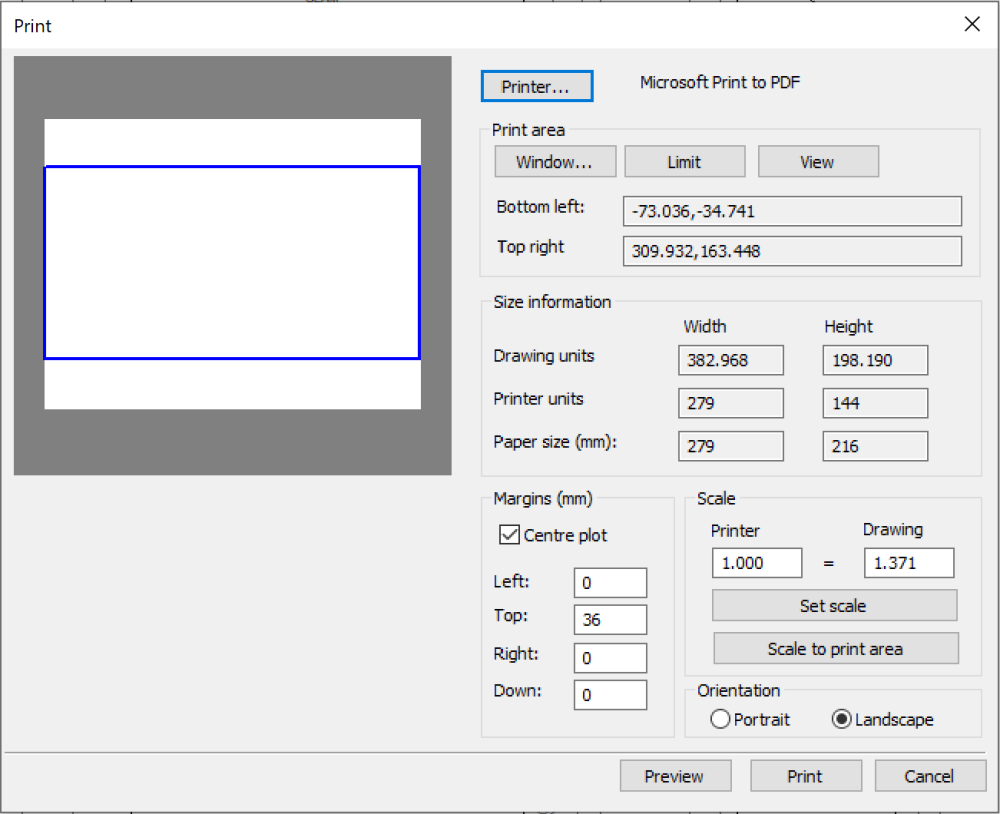Print/Plot Dialog Window