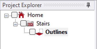 Project explore with stairs and outlines folder