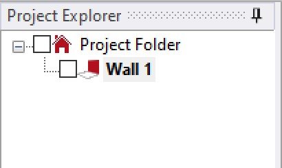Project Explorer showing Project folder and Wall 1 folder