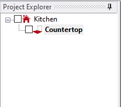 Project Explorer with kitchen and Countertop folders