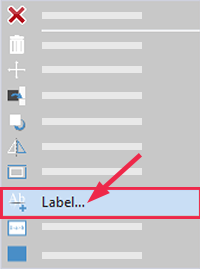 R click menu with Label highlighted