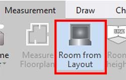 Room from Layout button highlighted on measurement ribbon