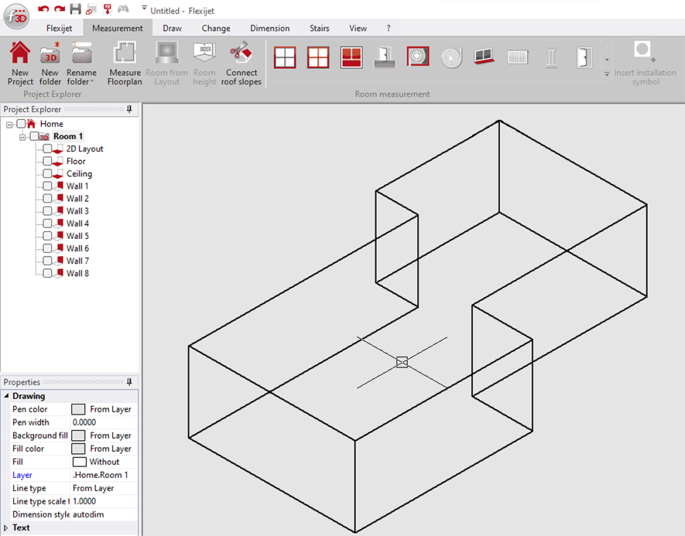 Room from layout completed with all folders