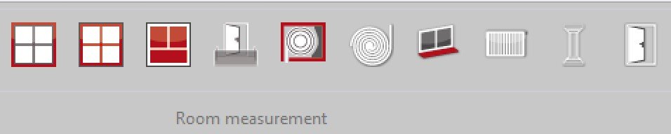 Room Measurement section of Measurement Ribbon in FlexiCAD