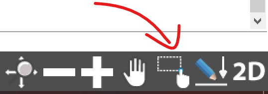 Select objects tool with arrow pointing to icon
