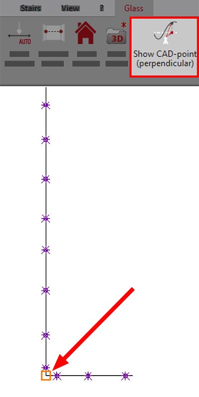 Show CAD point on Shoer Glass corner diagram
