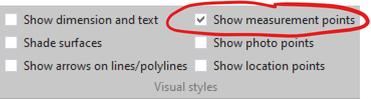 Show Measurement Points checkbox