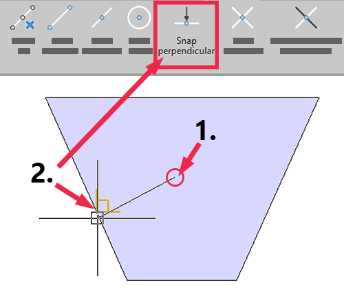 Shower angles draw line with Snap Perpendicular