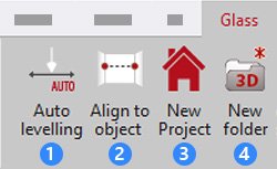 FlexiCAD ribbon with Auto Levelling, Align to Object, New Project, and New Folder highlighted