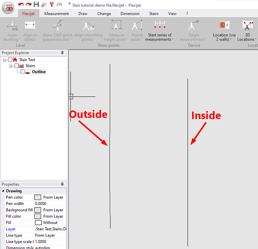 Stairs software view inside and outside