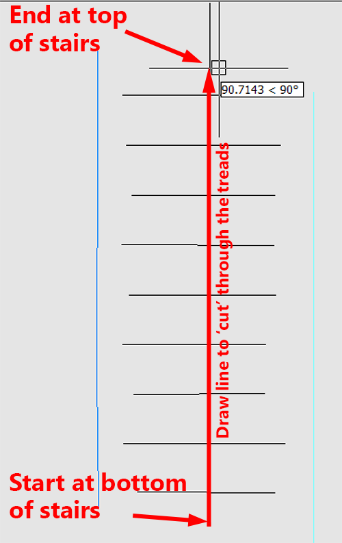 Stairs software view selecting front edges
