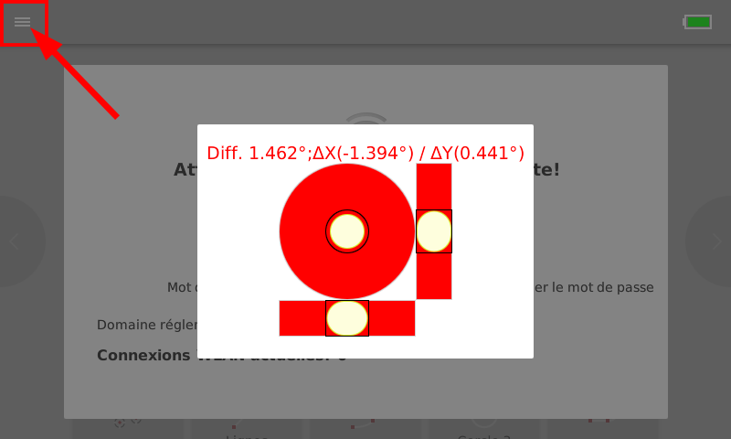 Tilt monitoring warning screen