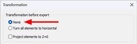 Transformations window none selected