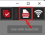 Use with AutoCAD Button in Flexijet Viewer