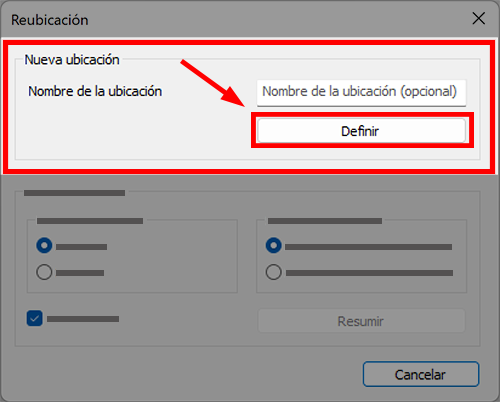 Ventana de Reubicacion