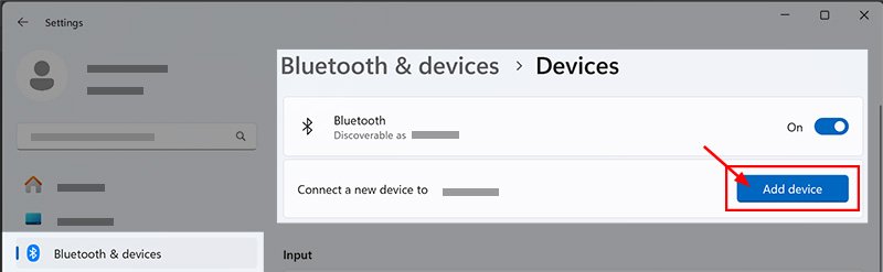 Windows Settings Bluetooth and devices Add Device