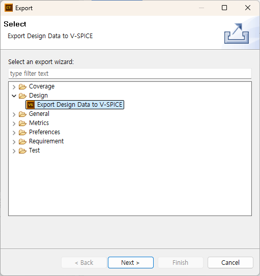 Design – Export Design Data to V-SPICE - User Manual - 2024.12