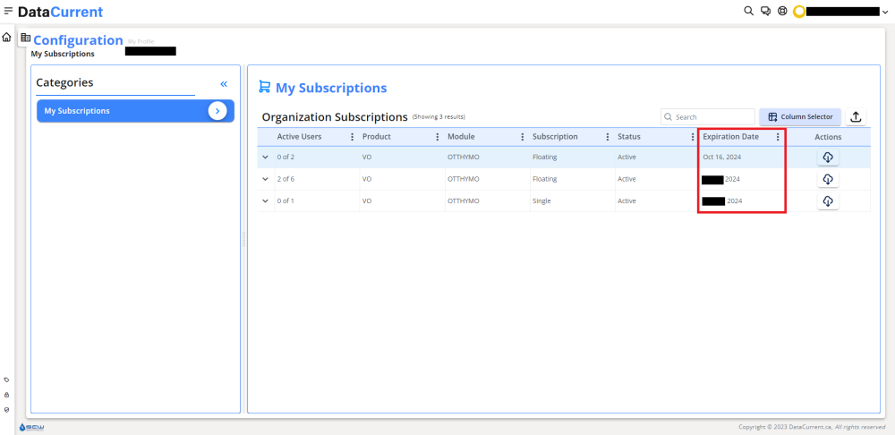 Figure 8 – Expiration Date column