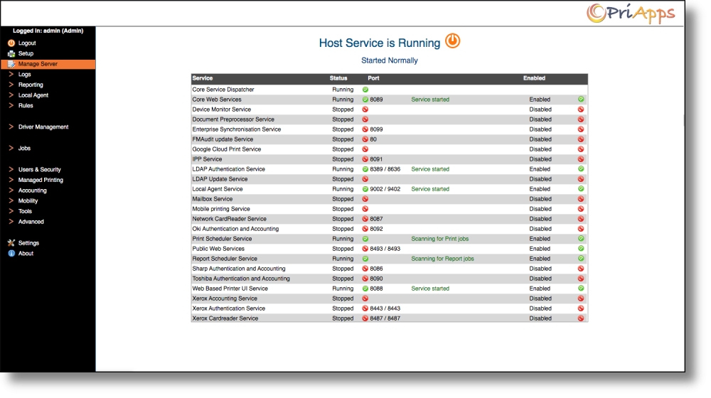 Starting the Services Installation & Configuration Manual v22.7