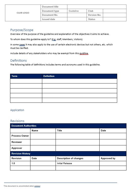 Guidelines Template - SLSQ Administration Operations Manual - 1