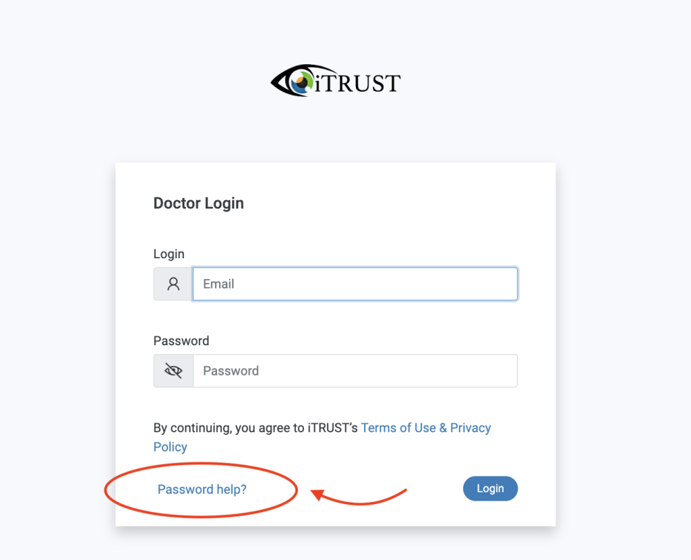 Itrust Ld Send reset password email - iTRUST - iTRUST