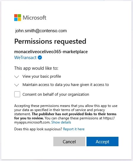 Celiveo 365 - authorization in marketplace