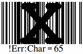 X and error codes on barcodes - BarDIMM - v10