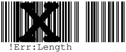 X and error codes on barcodes - BarDIMM - v10