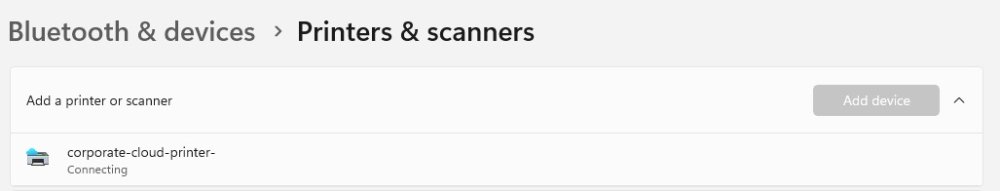 Microsoft Universal Print queue connection