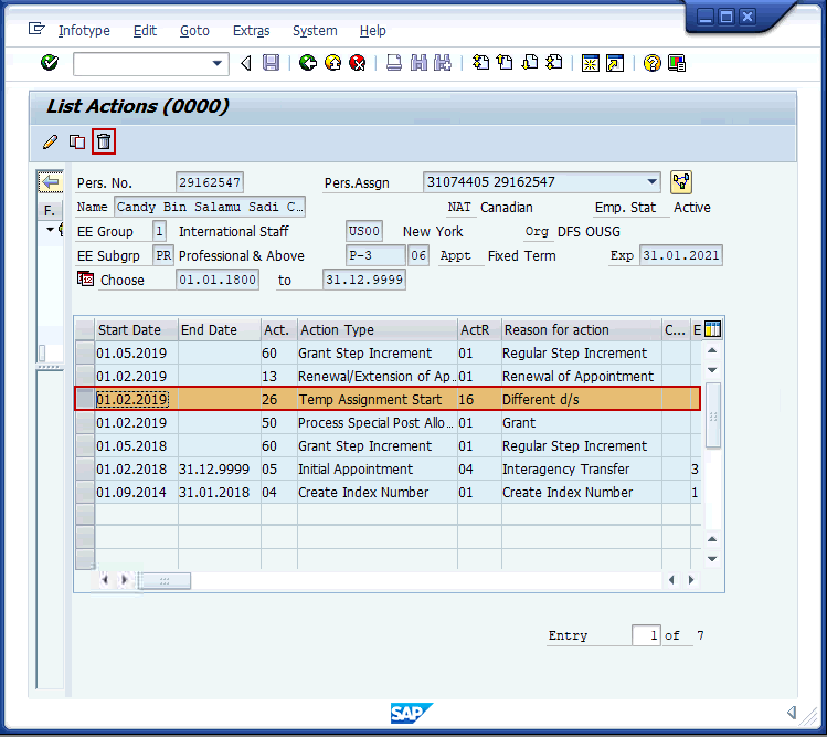 tap temporary assignment program