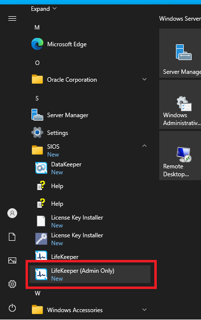 LifeKeeper GUI の初期設定 - LifeKeeper for Windows LIVE - 8.9.2