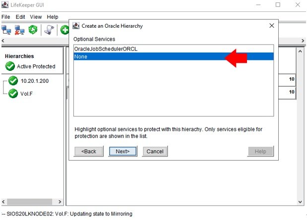 Protecting Oracle - LifeKeeper for Windows LIVE - 8.7.1