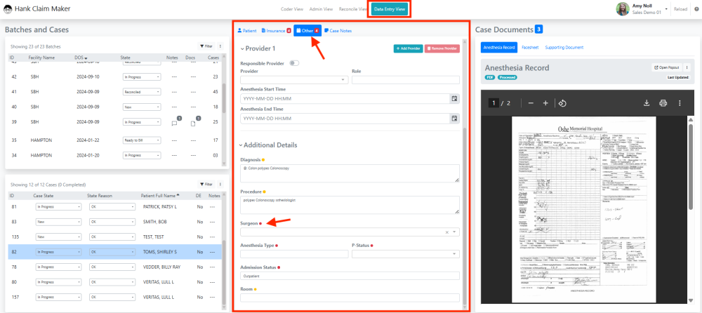 Data Entry Fields - Hank.ai Claim Maker - 2.0.11