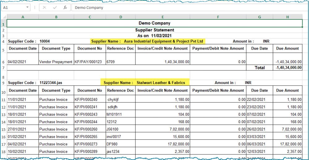 Supplier Statement - Crest Erp User Manual - 1.0