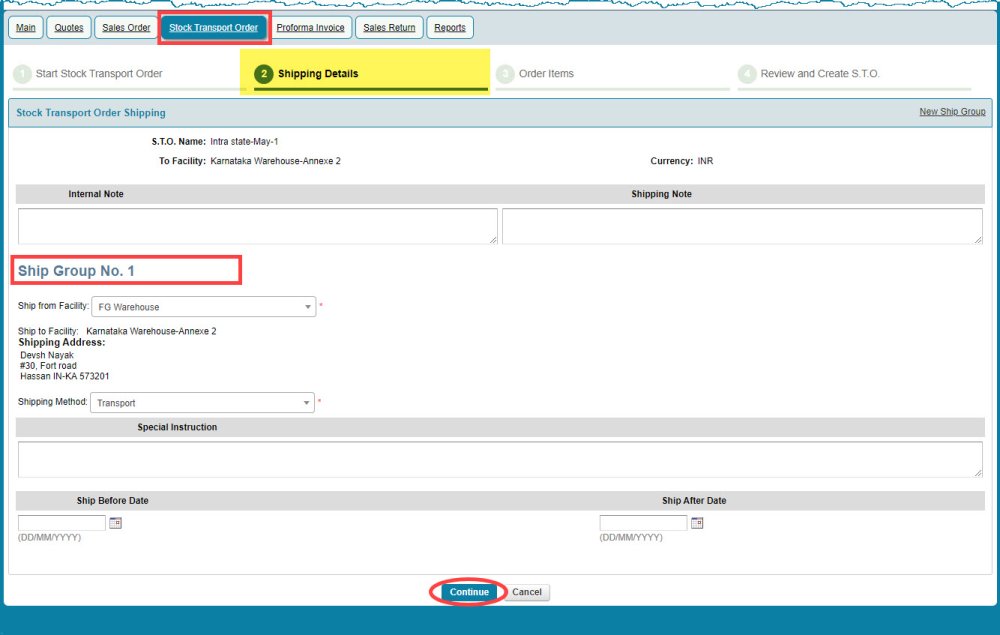 New Stock Transport Order [STO] Crest ERP User Manual 1.0