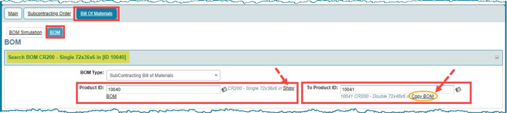Copy a BOM - Crest ERP User Manual - 1.0