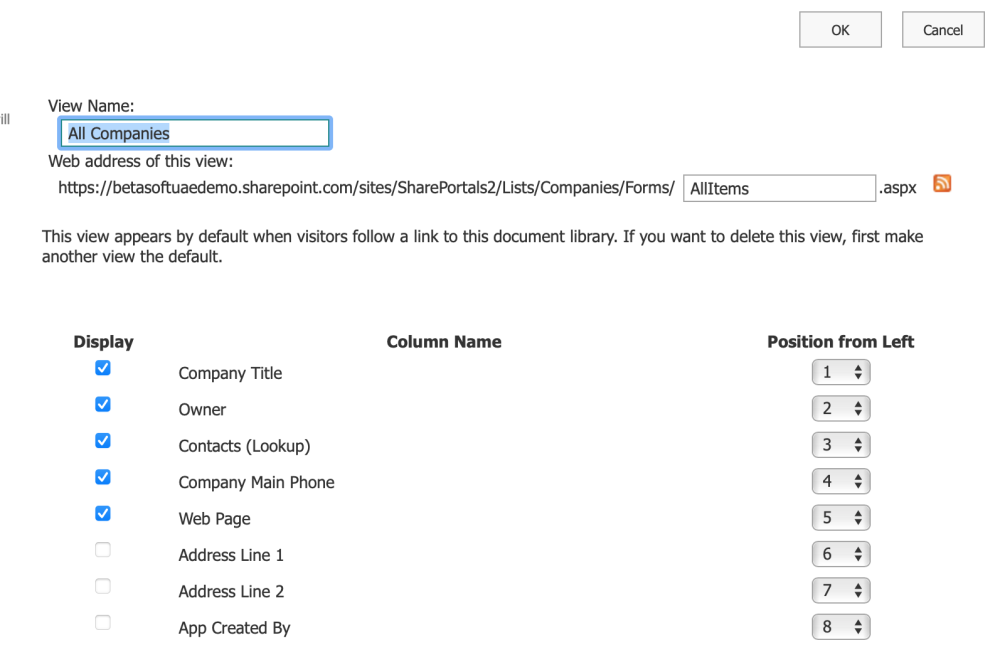 Modify Views - SharePortals - 1
