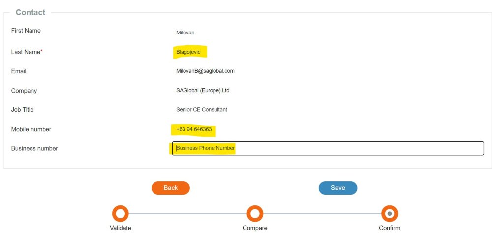 Contact app - screen 3